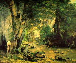 Gustave Courbet, 'Deer in the forest'